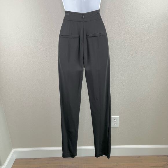 Veronica Beard Paula Black High Waist Back Zip Slit Hem Slim Trouser Pants 00/XS - Picture 4 of 14